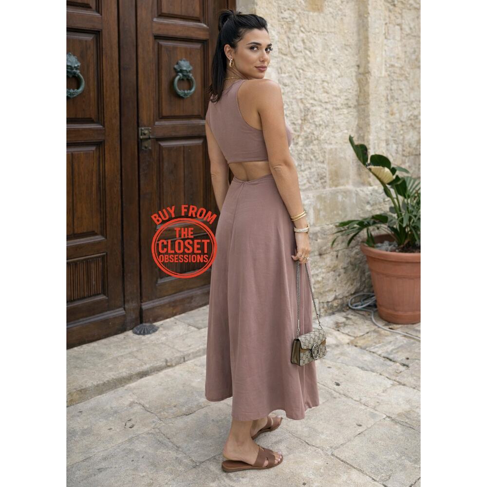 ZARA Cut-Out Midi Dress NWT - Picture 6 of 16